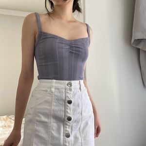 BCBG white mini skirt